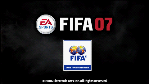FIFA 07 title screen for PSP