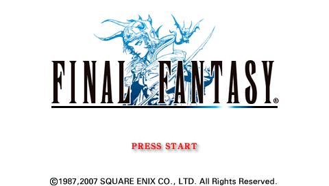 Final Fantasy title screen for PSP