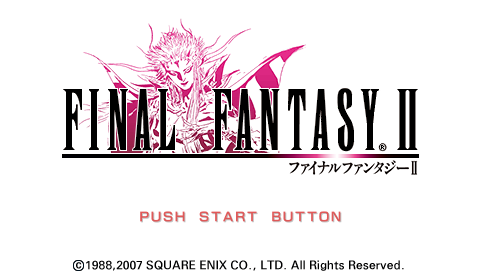 Final Fantasy II title screen for PSP