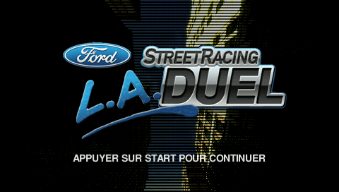 Ford Street Racing: L.A. Duel title screen for PSP