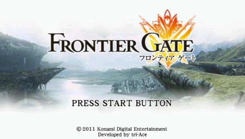 Frontier Gate title screen for PSP
