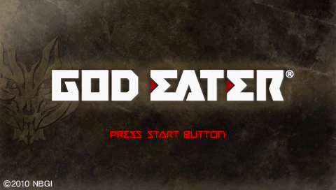 God Eater title screen for PSP