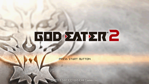 God Eater 2 title screen for PSP
