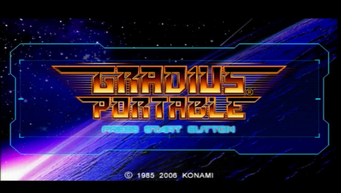 Gradius Portable title screen for PSP
