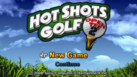 Hot Shots Golf Open Tee 2 title screen for PSP