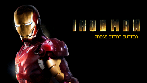 Iron Man (Greatest Hits) title screen for PSP