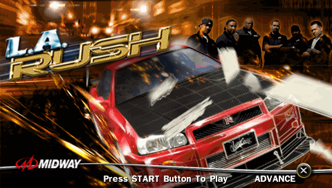 LA Rush title screen for PSP