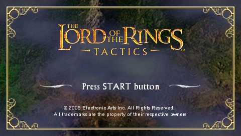 Lord of the Rings: Tactics title screen for PSP