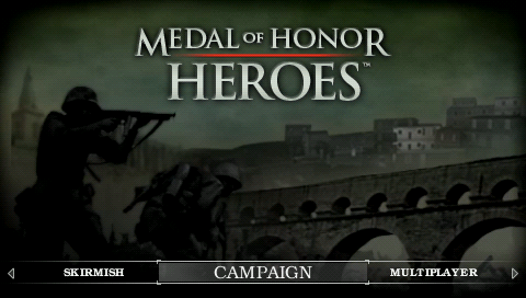 Medal Of Honor Heroes title screen for PSP