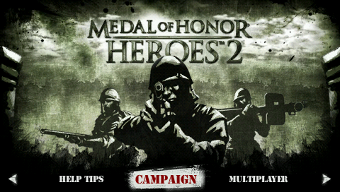 Medal of Honor Heroes 2 title screen for PSP