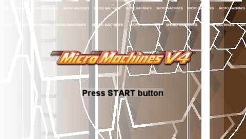 Micro Machines V4 title screen for PSP