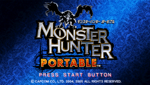 Monster Hunter Portable title screen for PSP