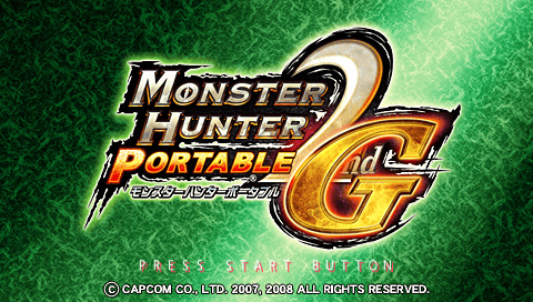 Monster Hunter Portable 2nd G title screen for PSP