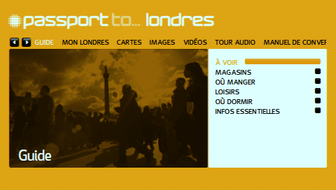 Passport to London title screen for PSP