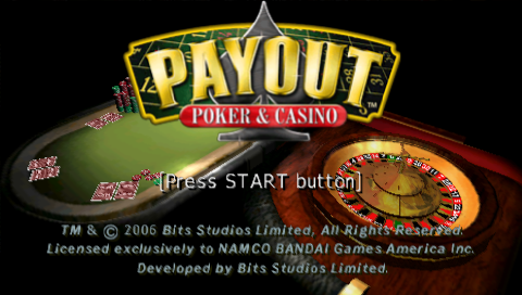Payout Poker and Casino title screen for PSP