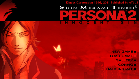 Persona 2: Innocent Sin title screen for PSP