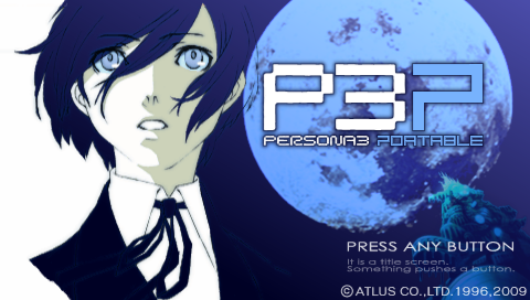 Persona 3 Portable title screen for PSP