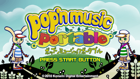 Pop'n Music Portable title screen for PSP