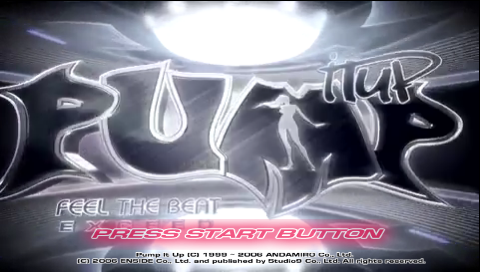 Pump It Up: Exceed Portable title screen for PSP