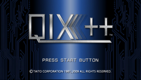Qix++ title screen for PSP