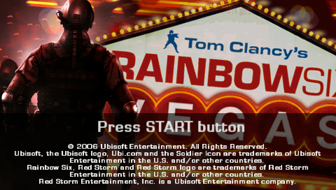 Rainbow Six: Vegas title screen for PSP