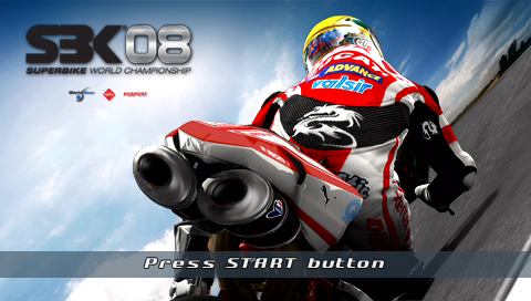 SBK-08: Superbike World Championship title screen for PSP