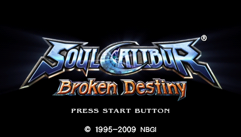 Soul Calibur: Broken Destiny [Essentials] title screen for PSP
