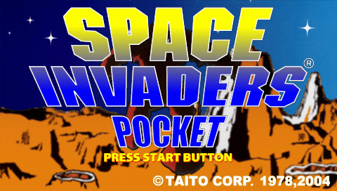 Space Invaders Pocket title screen for PSP