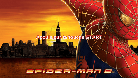 Spiderman 2 title screen for PSP