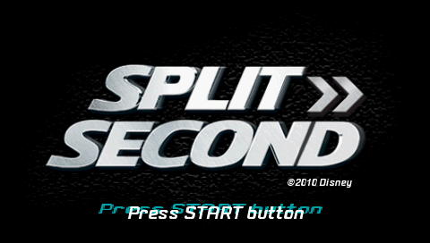 Split/Second Velocity title screen for PSP