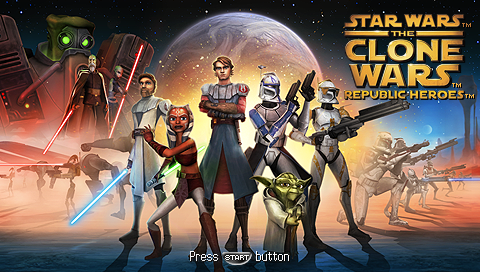 Star Wars: The Clone Wars Republic Heroes title screen for PSP