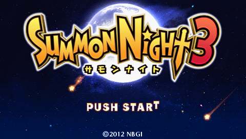 Summon Night 3 title screen for PSP