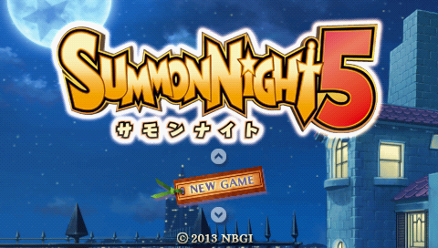 Summon Night 5 title screen for PSP