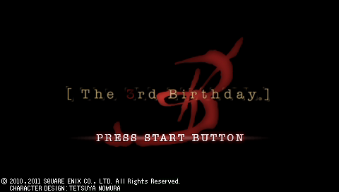 The 3rd Birthday title screen for PSP