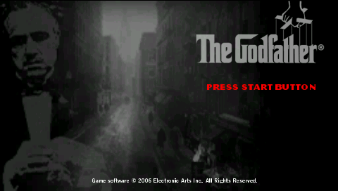 The Godfather: Mob Wars title screen for PSP
