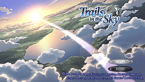 Legend of Heroes: Trails in the Sky SC title screen for PSP