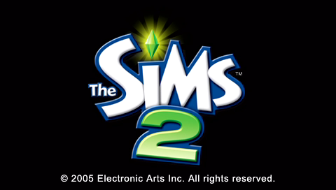The Sims 2 title screen for PSP