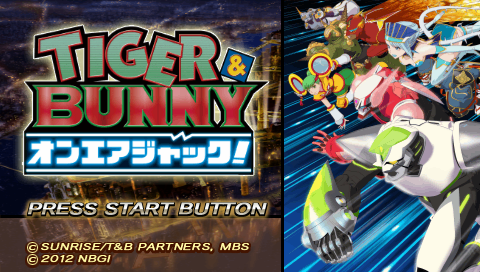 Tiger & Bunny: On-Air Jack title screen for PSP