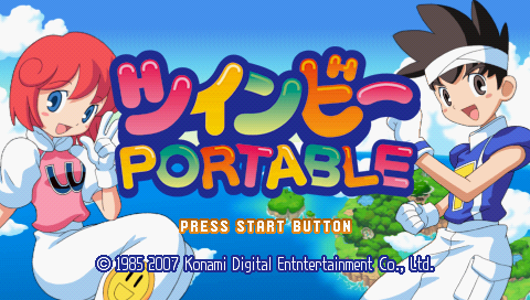 TwinBee Portable title screen for PSP