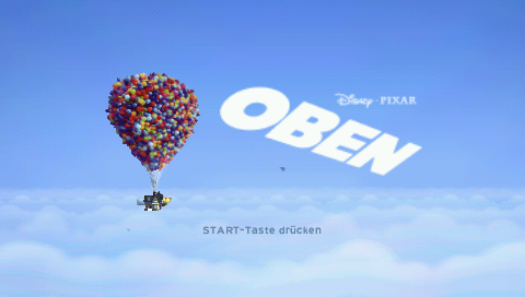 Disney Pixar Up title screen for PSP