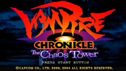 Vampire Chronicle the Chaos Tower title screen for PSP