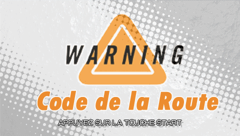 Warning: Code De La Route title screen for PSP