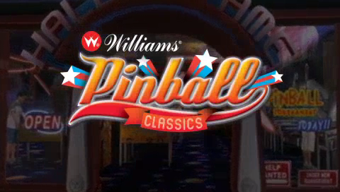Williams Pinball Classics title screen for PSP