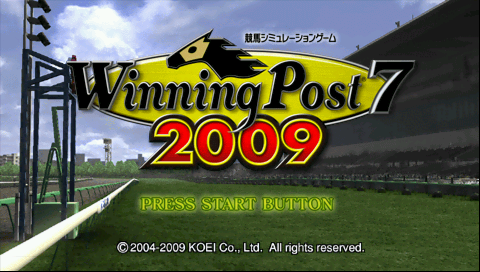 Winning Post 7 2009 title screen for PSP