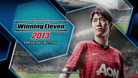 World Soccer Winning Eleven 2013 title screen for PSP
