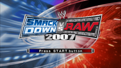 WWE SmackDown vs. Raw 2007 title screen for PSP