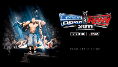 WWE SmackDown vs. Raw 2011 title screen for PSP