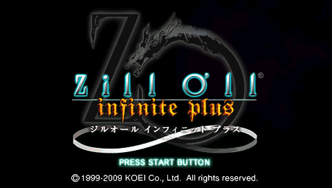 Zill O'll Infinite Plus title screen for PSP