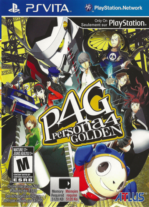 Persona 4 Golden box art for Playstation Vita