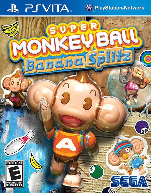 Super Monkey Ball: Banana Splitz box art for Playstation Vita